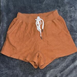 Aerie Rust Ribbed Shorts XS